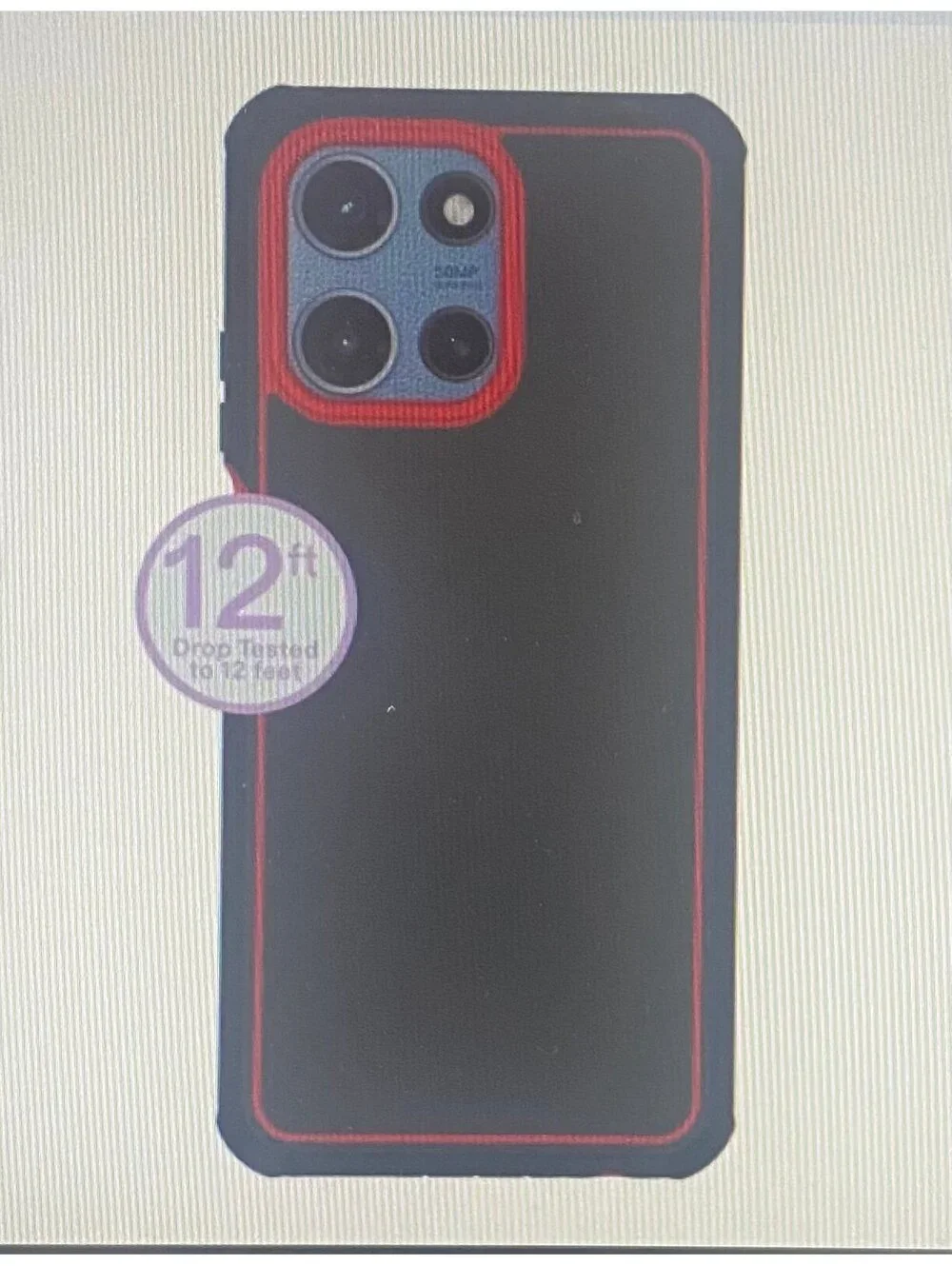 Onn Slim Rugged Case for Samsung moto g (2025) Red/Black